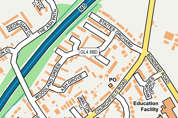 GL4 8BD map - OS OpenMap – Local (Ordnance Survey)