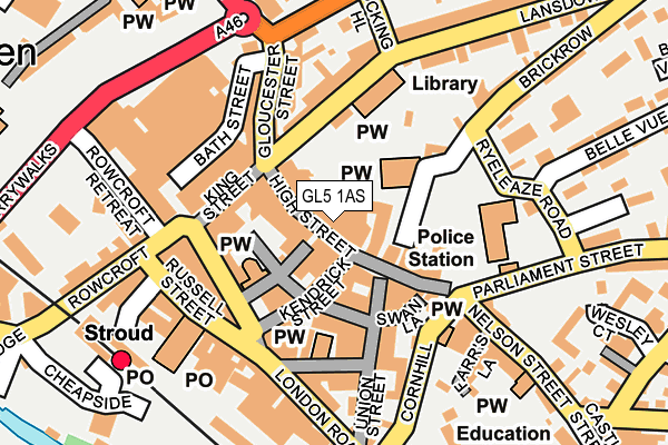 GL5 1AS map - OS OpenMap – Local (Ordnance Survey)