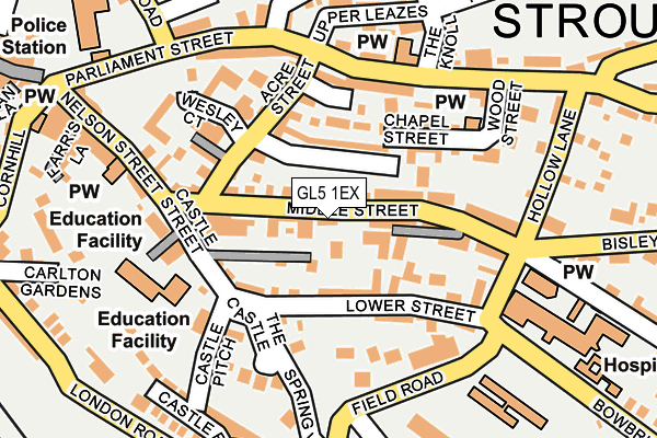 GL5 1EX map - OS OpenMap – Local (Ordnance Survey)