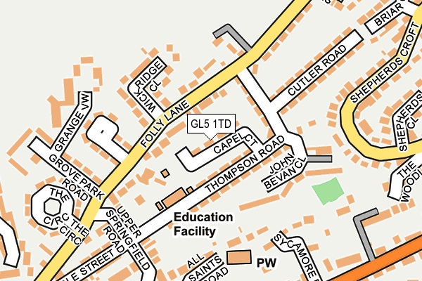 GL5 1TD map - OS OpenMap – Local (Ordnance Survey)