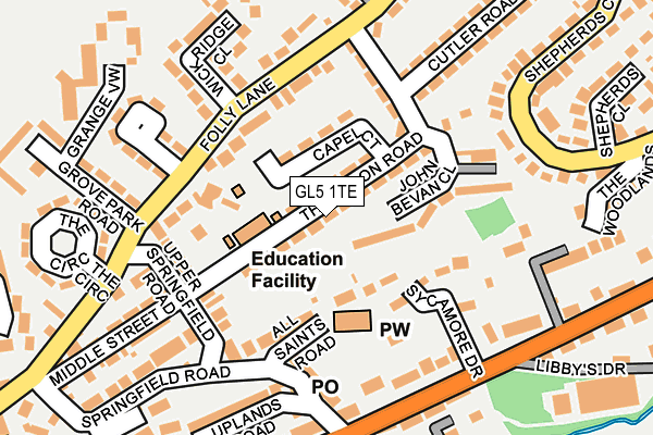GL5 1TE map - OS OpenMap – Local (Ordnance Survey)
