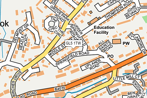 GL5 1TW map - OS OpenMap – Local (Ordnance Survey)