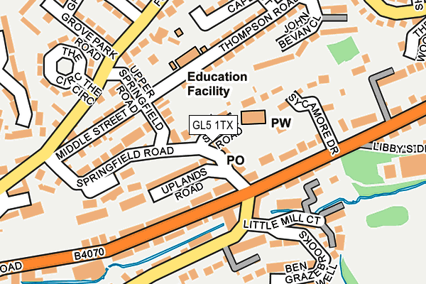 GL5 1TX map - OS OpenMap – Local (Ordnance Survey)