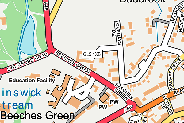 GL5 1XB map - OS OpenMap – Local (Ordnance Survey)