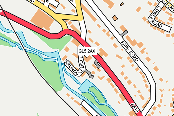 GL5 2AX map - OS OpenMap – Local (Ordnance Survey)