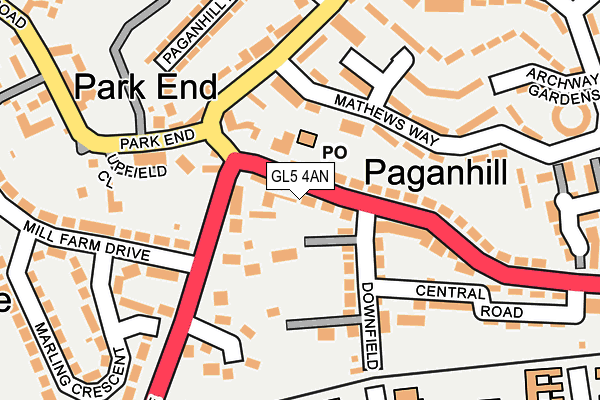 GL5 4AN map - OS OpenMap – Local (Ordnance Survey)