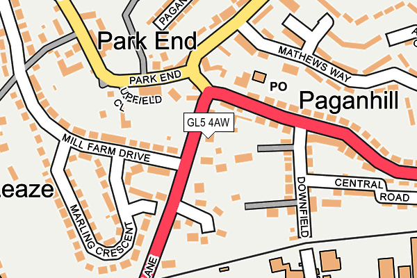 GL5 4AW map - OS OpenMap – Local (Ordnance Survey)