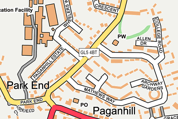 GL5 4BT map - OS OpenMap – Local (Ordnance Survey)