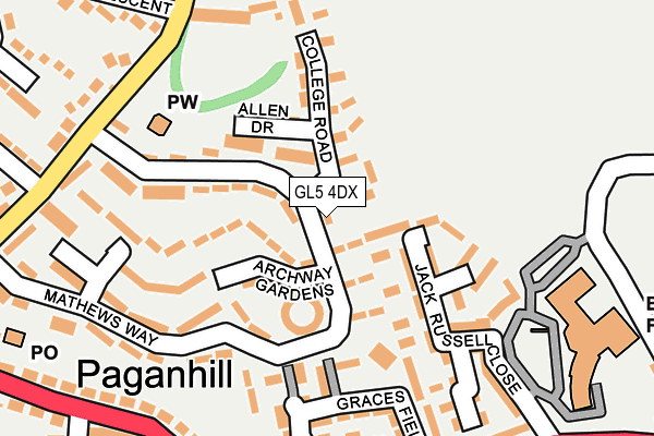 GL5 4DX map - OS OpenMap – Local (Ordnance Survey)