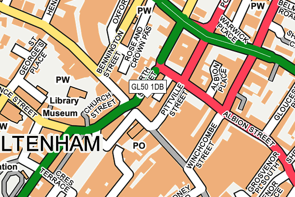 GL50 1DB map - OS OpenMap – Local (Ordnance Survey)