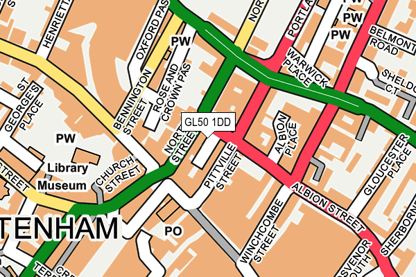 GL50 1DD map - OS OpenMap – Local (Ordnance Survey)