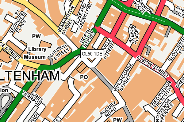 GL50 1DE map - OS OpenMap – Local (Ordnance Survey)