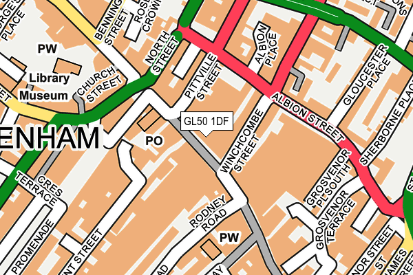 GL50 1DF map - OS OpenMap – Local (Ordnance Survey)