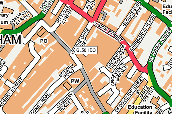 GL50 1DQ map - OS OpenMap – Local (Ordnance Survey)