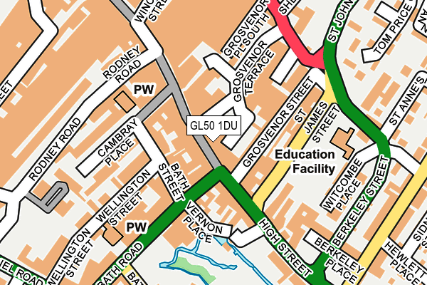 GL50 1DU map - OS OpenMap – Local (Ordnance Survey)