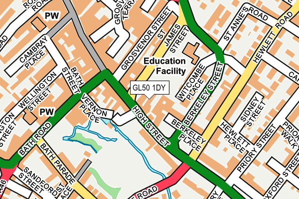 GL50 1DY map - OS OpenMap – Local (Ordnance Survey)