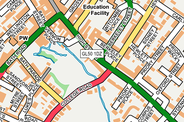 GL50 1DZ map - OS OpenMap – Local (Ordnance Survey)