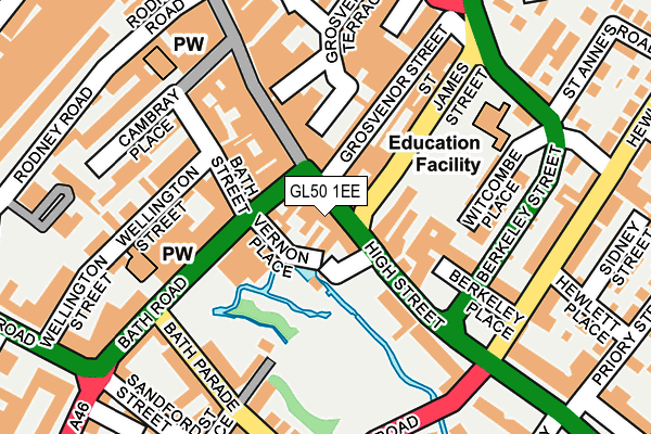 GL50 1EE map - OS OpenMap – Local (Ordnance Survey)