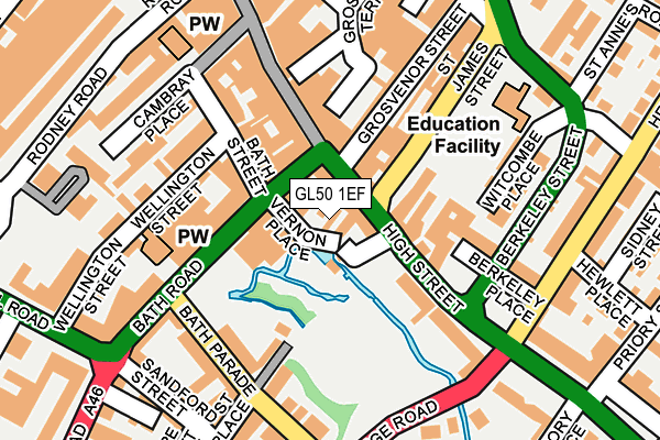 GL50 1EF map - OS OpenMap – Local (Ordnance Survey)