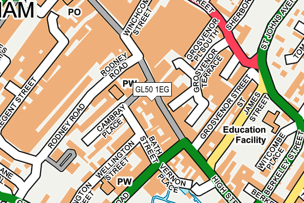 GL50 1EG map - OS OpenMap – Local (Ordnance Survey)