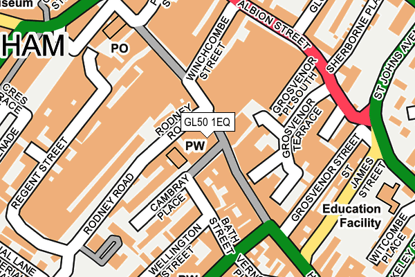 GL50 1EQ map - OS OpenMap – Local (Ordnance Survey)