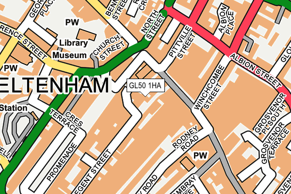 GL50 1HA map - OS OpenMap – Local (Ordnance Survey)
