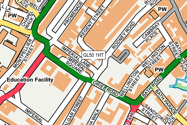 GL50 1HT map - OS OpenMap – Local (Ordnance Survey)