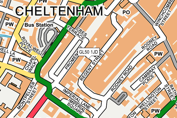 GL50 1JD map - OS OpenMap – Local (Ordnance Survey)