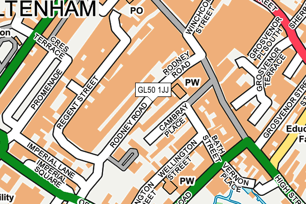 GL50 1JJ map - OS OpenMap – Local (Ordnance Survey)