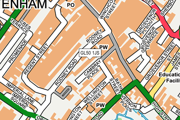 GL50 1JS map - OS OpenMap – Local (Ordnance Survey)