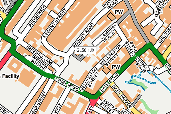 GL50 1JX map - OS OpenMap – Local (Ordnance Survey)