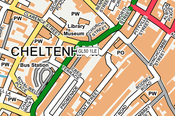 GL50 1LE map - OS OpenMap – Local (Ordnance Survey)