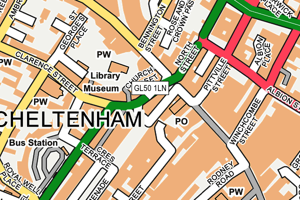 GL50 1LN map - OS OpenMap – Local (Ordnance Survey)