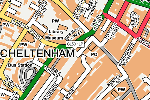 GL50 1LP map - OS OpenMap – Local (Ordnance Survey)