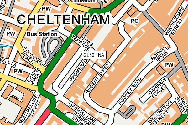 GL50 1NA map - OS OpenMap – Local (Ordnance Survey)