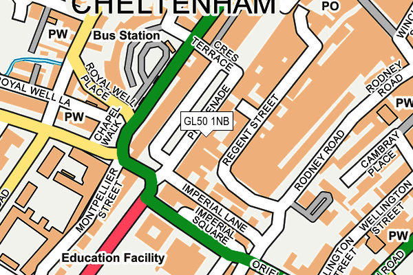 GL50 1NB map - OS OpenMap – Local (Ordnance Survey)