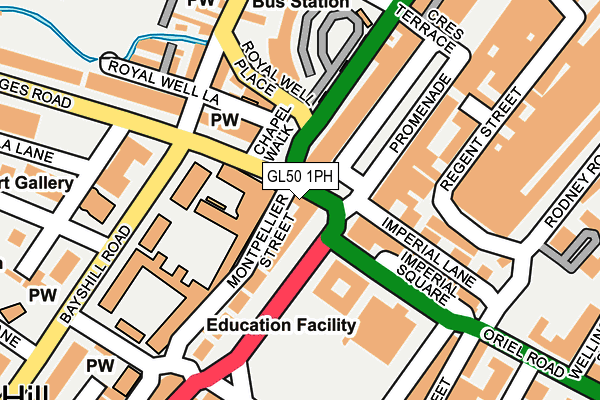 GL50 1PH map - OS OpenMap – Local (Ordnance Survey)