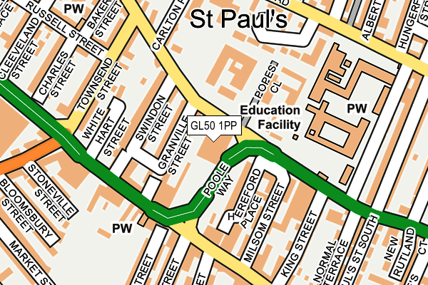 GL50 1PP map - OS OpenMap – Local (Ordnance Survey)