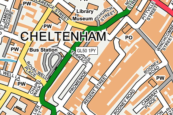 GL50 1PY map - OS OpenMap – Local (Ordnance Survey)