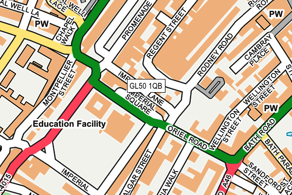 GL50 1QB map - OS OpenMap – Local (Ordnance Survey)