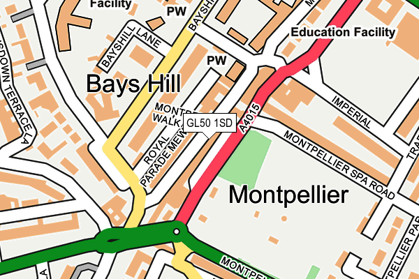 GL50 1SD map - OS OpenMap – Local (Ordnance Survey)