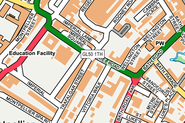 GL50 1TH map - OS OpenMap – Local (Ordnance Survey)