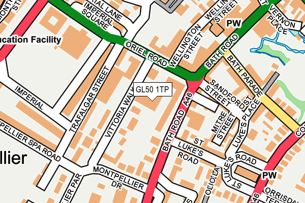 GL50 1TP map - OS OpenMap – Local (Ordnance Survey)