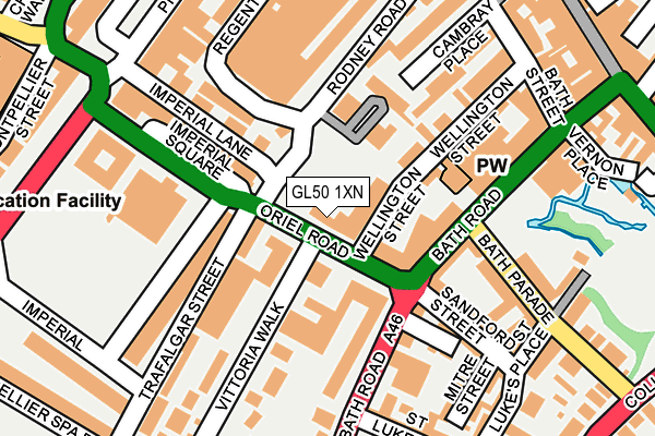 GL50 1XN map - OS OpenMap – Local (Ordnance Survey)