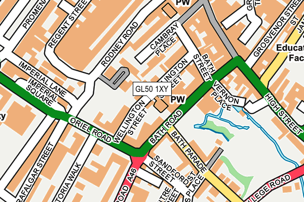 GL50 1XY map - OS OpenMap – Local (Ordnance Survey)