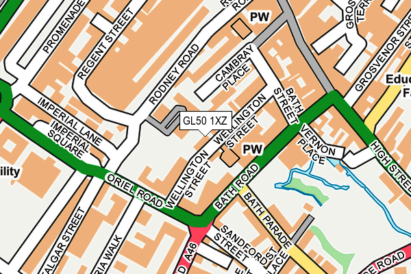 GL50 1XZ map - OS OpenMap – Local (Ordnance Survey)