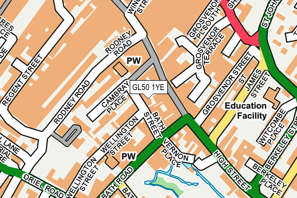 GL50 1YE map - OS OpenMap – Local (Ordnance Survey)