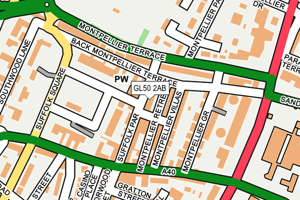 GL50 2AB map - OS OpenMap – Local (Ordnance Survey)