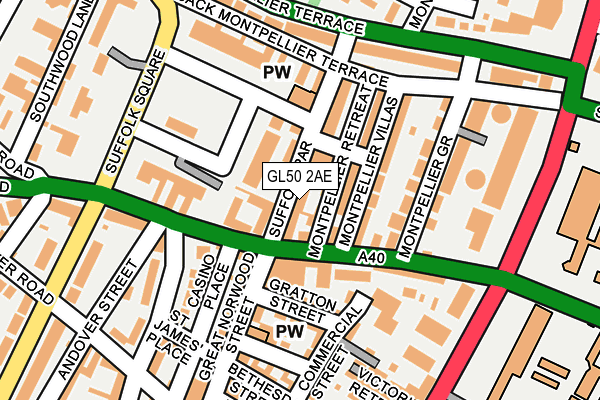 GL50 2AE map - OS OpenMap – Local (Ordnance Survey)