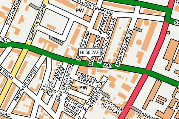 GL50 2AF map - OS OpenMap – Local (Ordnance Survey)